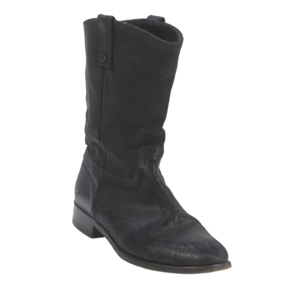 Jimmy Choo Womens Leather Pull On Western Ankle Boots Black Size 38 8